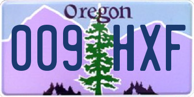 OR license plate 009HXF