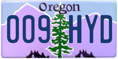 OR license plate 009HYD