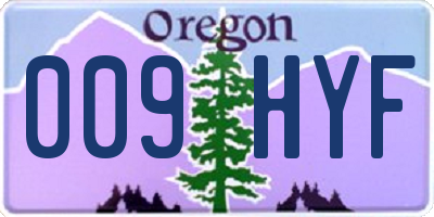 OR license plate 009HYF