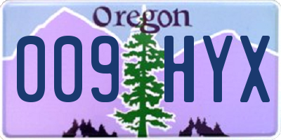 OR license plate 009HYX