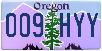 OR license plate 009HYY