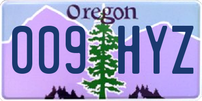 OR license plate 009HYZ