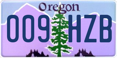 OR license plate 009HZB