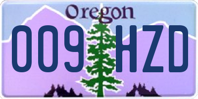 OR license plate 009HZD