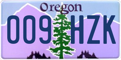 OR license plate 009HZK