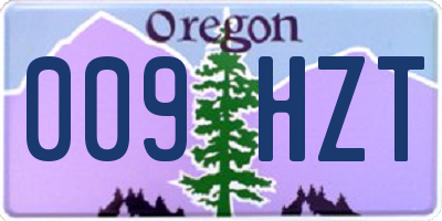 OR license plate 009HZT