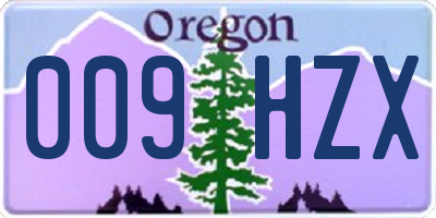OR license plate 009HZX