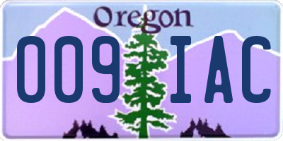 OR license plate 009IAC