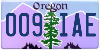 OR license plate 009IAE
