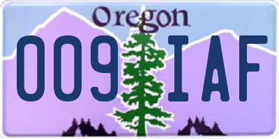 OR license plate 009IAF