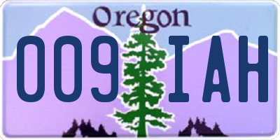 OR license plate 009IAH
