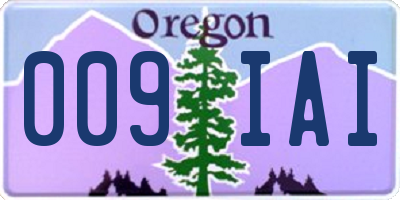 OR license plate 009IAI