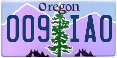 OR license plate 009IAO