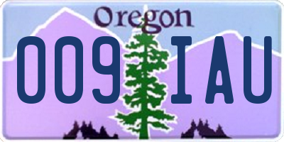 OR license plate 009IAU