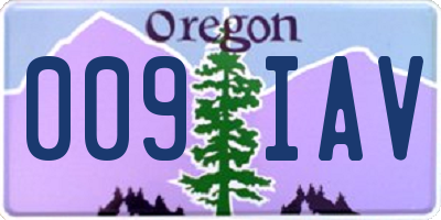 OR license plate 009IAV