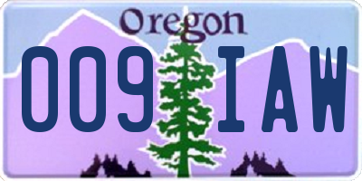 OR license plate 009IAW