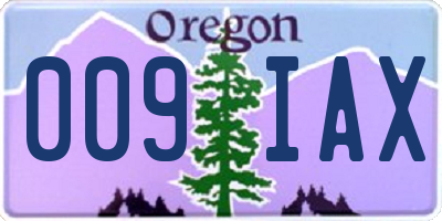 OR license plate 009IAX