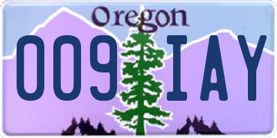 OR license plate 009IAY