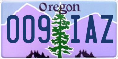 OR license plate 009IAZ