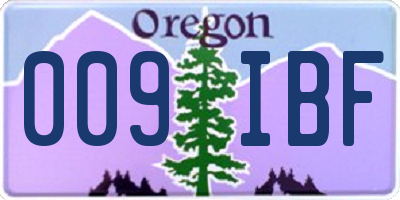 OR license plate 009IBF