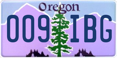 OR license plate 009IBG