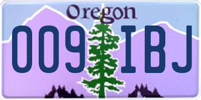 OR license plate 009IBJ