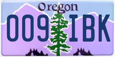 OR license plate 009IBK