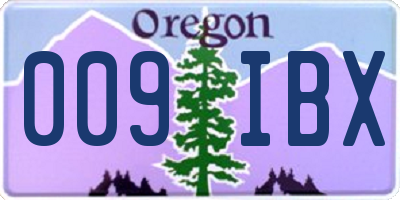 OR license plate 009IBX