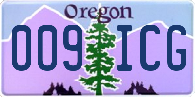 OR license plate 009ICG