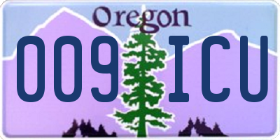 OR license plate 009ICU