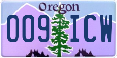 OR license plate 009ICW