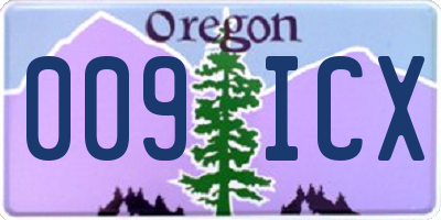 OR license plate 009ICX
