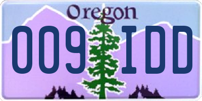 OR license plate 009IDD
