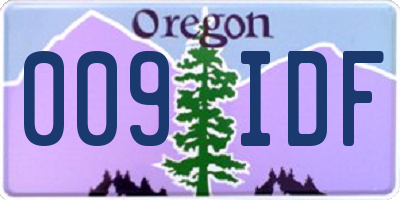 OR license plate 009IDF