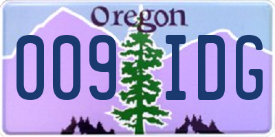OR license plate 009IDG