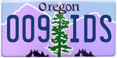 OR license plate 009IDS