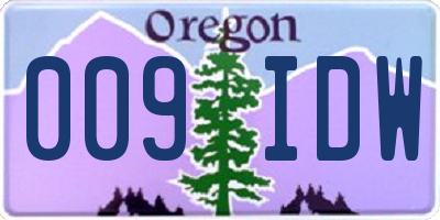OR license plate 009IDW