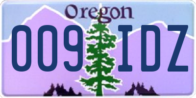 OR license plate 009IDZ