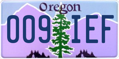 OR license plate 009IEF