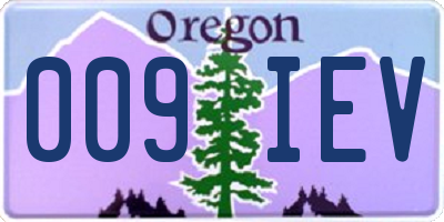 OR license plate 009IEV