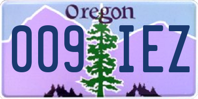 OR license plate 009IEZ