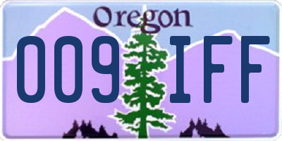 OR license plate 009IFF