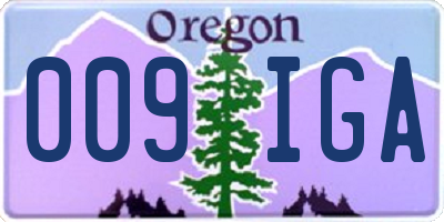OR license plate 009IGA
