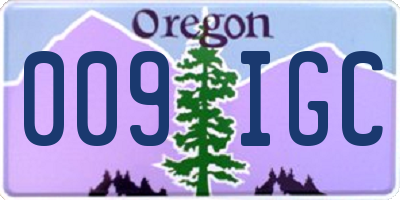 OR license plate 009IGC