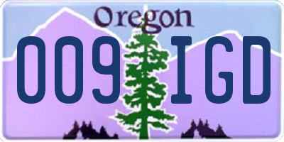 OR license plate 009IGD