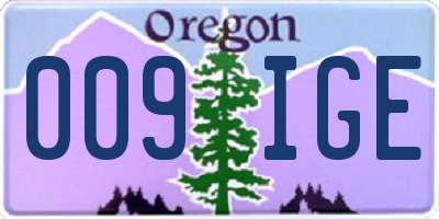 OR license plate 009IGE