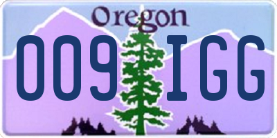 OR license plate 009IGG