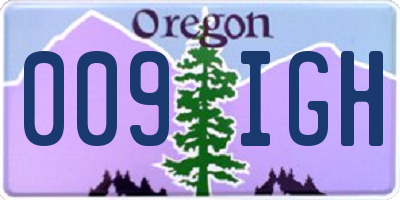 OR license plate 009IGH