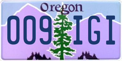 OR license plate 009IGI