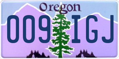 OR license plate 009IGJ